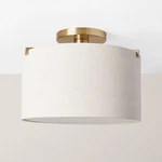 Fabric Shade Semi-flush Mount Ceiling Light Brass/oatmeal Hearth & Hand With. Fixed Price $44.99.