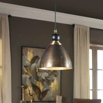 Uttermost 22052 Adastra Antique Brass Hammered Metal Shade 1 Light Pendant. Fixed Price $369.60.