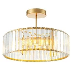 Sefinn Four 15" 3-LIGHT Gold Crystal Semi-flush Mount Ceiling. Fixed Price $52.20.
