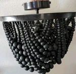 Pottery Barn Amelia Wood Bead Flush Mount-black-open Box. Fixed Price $369.00.