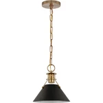 Satco Nuvo 60-7521 9.5" Wide Light Pendant Matte Black W/ Burnished Brass. Fixed Price $134.99.