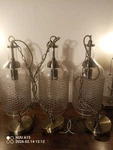 Casamotion Hanging Glass Pendant Ceiling Lights Set Of 3 Vtg Home Decor Is. Fixed Price $170.00.