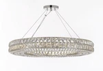 Crystal Nimbus Ring Chandelier Modern Lighting Pendant 44" W Silver Dining Room. Fixed Price $1497.00.