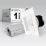Trimless Led Recessed Lighting 4 Inch, 15W 120V Square Commercial Downlight, Can. Fixed Price $74.62.