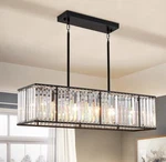Siljoy Modern Rectangular Crystal Chandelier Black Rectangle Raindrop 1740P. Fixed Price $98.98.