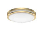 Flaxmere 12 In. Brushed Gold Dimmable Led Flush Mount Frosted White Glass Shade. Fixed Price $31.99.