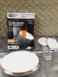 Commercial Electric Flexinstall Oval 16IN. Brushed Nickel Led Ceiling Light 5CCT. Fixed Price $25.19.
