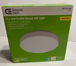 Ceiling Mount Commercial Electric 7 In. White Led Low Profile Light 1001615888. Fixed Price $7.49.