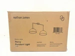 Nathan James Percy 2-LIGHT Vintage Brass Pendant Island Gold Metal Shade. Fixed Price $102.99.