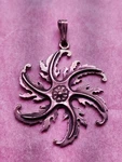 Vintage Sterling Handwrought James Craig Leaf Pinwheel Pendant Stamped. Fixed Price $59.00.