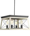 Progress Lighting Briarwood 4-LIGHT Graphite Farmhouse Square Chandelier. Fixed Price $55.00.