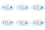 6-PACK Halo White Recessed Flanged Adjustable Gimbal 25 Degree Tilt. Fixed Price $24.99.