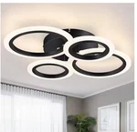 Yansun Modern Led Flush Mount Ceiling Light, 4 Rings Black Lighting Fixture. Fixed Price $59.00.