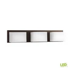 Ace Led 3-LIGHT Antique Bronze Etched Glass Modern Bath Vanity By P.l.. Fixed Price $199.00.
