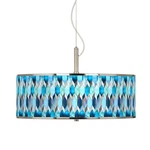 Blue Tiffany-style Giclee Glow 20" Wide Pendant Light. Fixed Price $324.99.