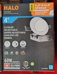 New Halo HLA406FS5 4" Adj. Canless Led Gimbal Light Color Selectable 660 Lumen. Fixed Price $15.95.