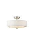 Livex Lighting 51044 Nickel Claremont 3-LIGHT Semi Flush Ceiling Fixture. Fixed Price $207.96.