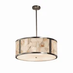 Justice Design Alabaster Rocks! Tribeca 24" Drum Pendant, Brsh Nkl, Led. Fixed Price $1238.00.
