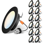 Lvwit 4 Inch Black Led Recessed Lighting, Slim Can Lights With White Cover, 5.... Fixed Price $116.88.