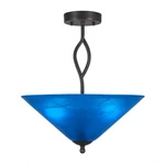 Toltec Revo Semi-flush Mount, 3 Bulbs, Granite, 16" Blue Italian 242-DG-415. Fixed Price $264.00.