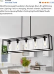 Vinluz Farmhouse Chandelier Rectangle Black 5 Light Dining Room Fixture. Fixed Price $119.99.