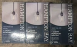 Lot Of 3 Hampton Bay Pavlen 5.5 1-LIGHT Bronze Mini Pendant Clear Glass Shade. Fixed Price $70.00.
