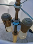 Chapman Antique Brass Floor Lamp Bell Shade Pull Chain Metal Fabric Listed. Fixed Price $300.00.