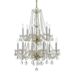 Crystorama Traditional 12 Lt Clear Crystal Brass Chandelier Iv 1137-PB-CL-MWP. Fixed Price $998.00.