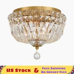 Crystorama Roslyn Crystal Flush Mount, Aged Brass, 3-LIGHT. Fixed Price $135.84.