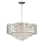 Lite Source Benedetta 6 Light Pendant/semi-flush, Chrome/crystals EL-10105. Fixed Price $489.99.