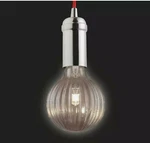 Globe Edison Pendant Red Fabric Cord/chrome - Free Shipping. Fixed Price $15.50.