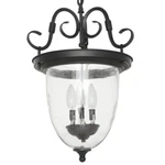 World Imports Cardiff Coll. 3-LIGHT Rust Hanging Pendant With Seedy Glass (nib). Fixed Price $114.50.