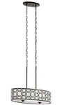 Kichler Sabine 4-LIGHT Brushed Nickel Modern Etched Glass Drum Pendant L2. Fixed Price $24.99.