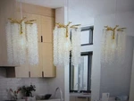 Sunpez 1-LIGHT 3-PACK Crystal Pendant Light, Golden Finish Chandelier 3PK. Fixed Price $80.96.