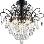 Wuzups Crystal Chandelier Flushmount Ceiling Light, Modern Fixture, Black. Fixed Price $90.00.