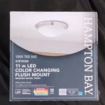 Hampton Bay Stetson Led Color Changing Flush Mount 11IN Brushed Nickel. Fixed Price $19.99.
