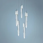 ET2 Quartz 15 3/4" Wide Polished Nickel 5-LIGHT Led Pendant. Fixed Price $1838.00.