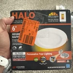 Halo 6" Ultra-slim Led Canless Downlight, Regressed Baffle Trim, 1015 LUM(MS359). Fixed Price $14.62.