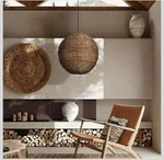 Arturesthome Rattan Pendant Light 19.65IN Boho Round Kitchen Bedroom Brown. Fixed Price $199.97.