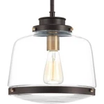 Judson 1-LIGHT Antique Bronze Pendant W/glass Shade By Progress Lighting. Fixed Price $84.40.