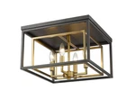 Z-lite 457F Bronze/brass Euclid 4-LIGHT 15"W Flush Mount Square Ceiling Fixture. Fixed Price $314.00.