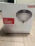 Project Source 10 Flushmount Ceiling Fixture Brushed Nickel Finish Alabaster. Fixed Price $15.00.