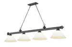 Z-lite 2306-4-AMO14 Cordon Light 14"W Billiard Chandelier Bronze Plated /. Fixed Price $499.80.