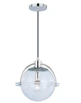 Vaxcel P0290 Satin Nickle 1-LIGHT Mini Pendant Ceiling With Clear Glass. Fixed Price $129.00.
