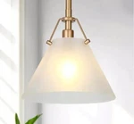 Uolfin Mid-century Modern Cone Kitchen Island Pendant Light, Frosted Glass 12C. Fixed Price $54.99.