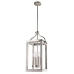 Eglo Westbury 4-LIGHT Brushed Nickel With Painted Grey Driftwood Pendant 203297A. Fixed Price $43.16.