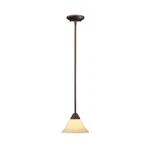 Millennium Lighting 1-LIGHT Rubbed Bronze Mini-pendant With Turinian Scavo Glass. Fixed Price $29.99.