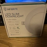 Infibrite 5000K 6 Inch 12W 1050LM Slim Led Ceiling Light, Flush, Dim, Wet Rated. Fixed Price $25.00.