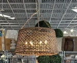 Ballard Designs Poppy Drum Chandelier 30D Woven Seagrass 6 Light Nib *local. Fixed Price $399.00.
