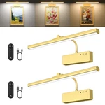 Wireless Picture Light, 15.35", Rechargeable 5400MAH, Dimmable Led, Gold. Fixed Price $63.98.